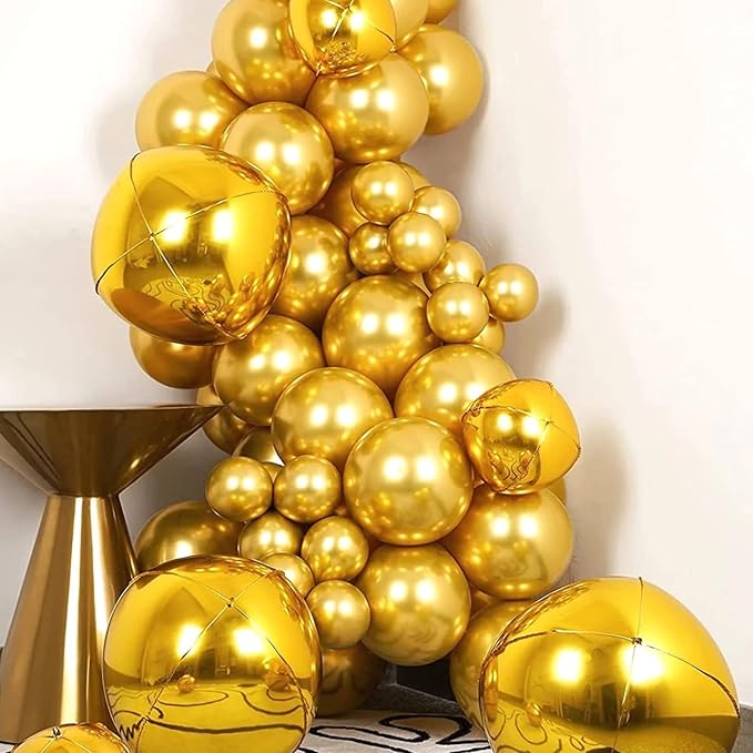 Voircoloria 130pcs Metallic Gold Balloons Arch Kit, 18 12 10 5 Inch | - Image 6