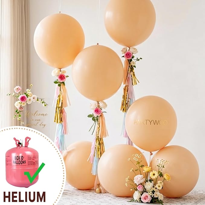PartyWoo Nude Balloons 20pcs Apricot Boho Fall Neutral Color | 18 Inch Balloons - Image 4