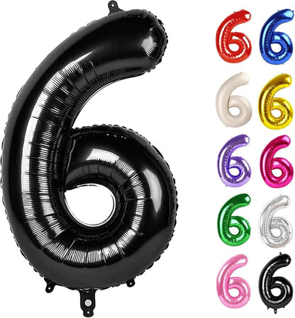 Black Number 6 Balloon 40 Inch by IWERP