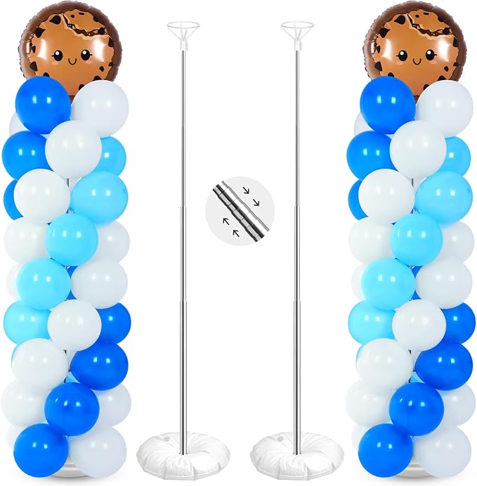 Jenaai 2 Set 163 Pcs Cookie Party Balloons Column Stand Kit Chocolate Chip by Jenaai