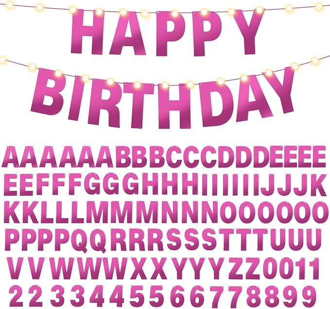 TaoBary 112 Pcs DIY Letter Kit Glitter Customizable Banner Letters Include 107 by TaoBary