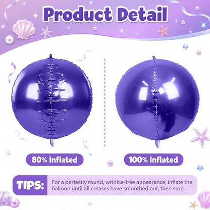 Biapian 12 Pcs Purple and Iridescent Round Balloons Foil, Large Purple Bubble - Image 7