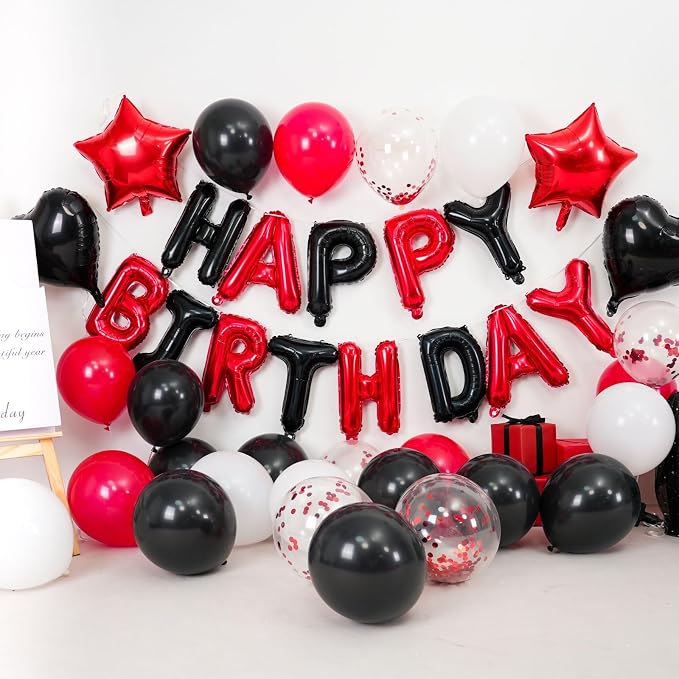 Red and Black Birthday Decorations - Image 4