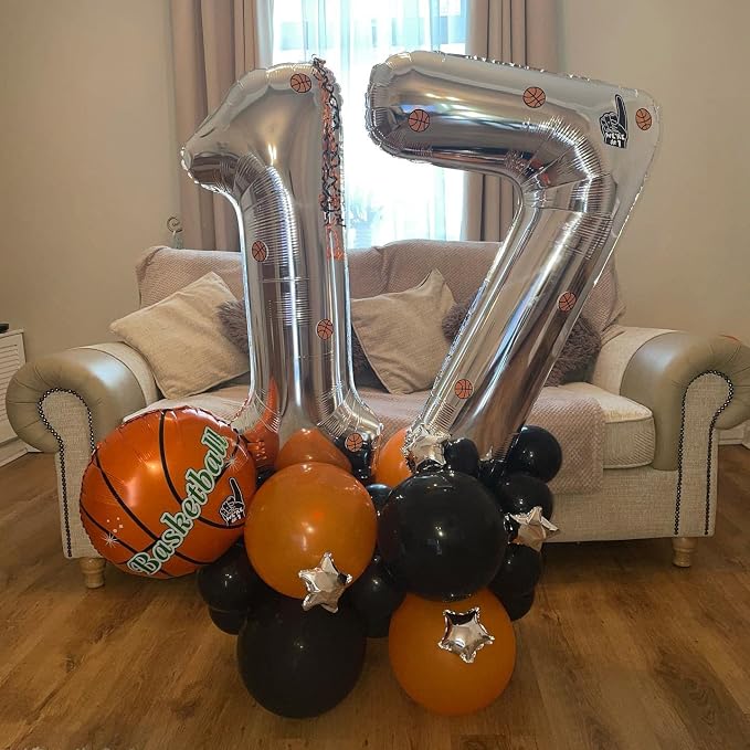 40 Inch Silver 17 Number Balloons Giant 17 Balloons Silver Birthday 17 Balloons - Image 5