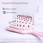 Hair Brush for Women, Pink Detangler Brush Full Sized, Detangling Hairbrush for Pain-free Opening Knots on All Hair Types, Pink and White Combined, 1 Pack