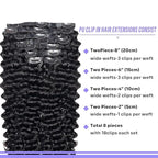 Seamless Clip in Hair Extensions Human Hair Deep Wave Clip ins for Black Women 8Pcs Brazilian Virgin Human Hair Clip in Extensions PU Skin Weft 18Clips 120g 20inch Natural Black