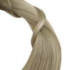 YoungSee Nano Bead Hair Extensions Human Hair Ombre Blonde Nano Ring Hair Extensions Human Hair Balayage Ash Blonde Ombre Platinum Blond Nanolink Hair Extension 22Inch for Wedding 50G 50S