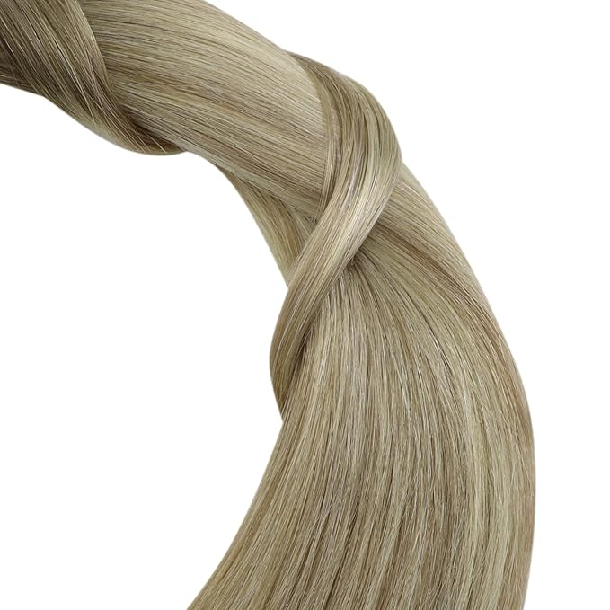 YoungSee Nano Ring Hair Extensions Human Hair Ombre Blonde Nano Extensions Human Hair Balayage Ash Blonde Ombre Platinum Blond Nanobead Hair Extension Ombre 16Inch 1g/s 50G 50S