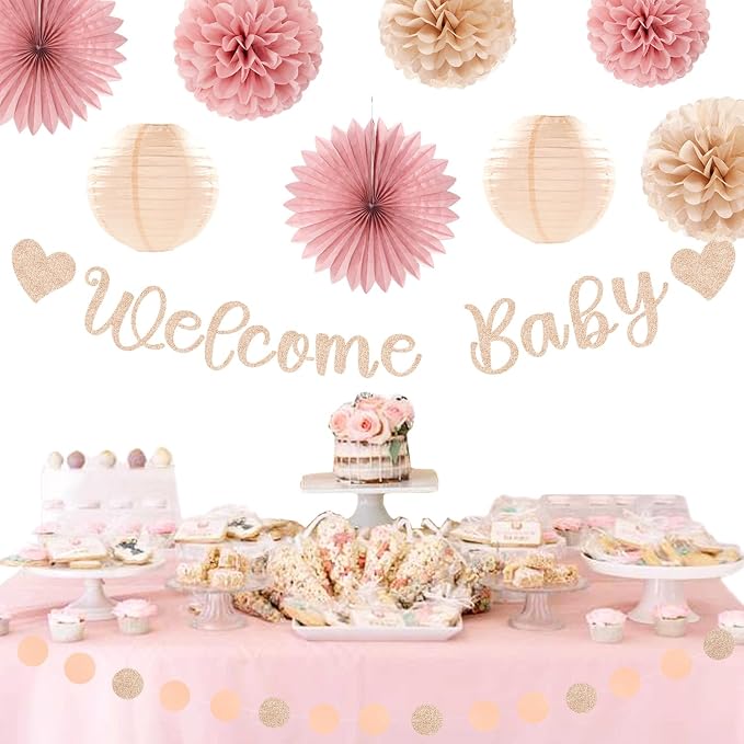 Blush-Pink Rose-Gold Fall Baby-Shower Party-Decorations - Image 5