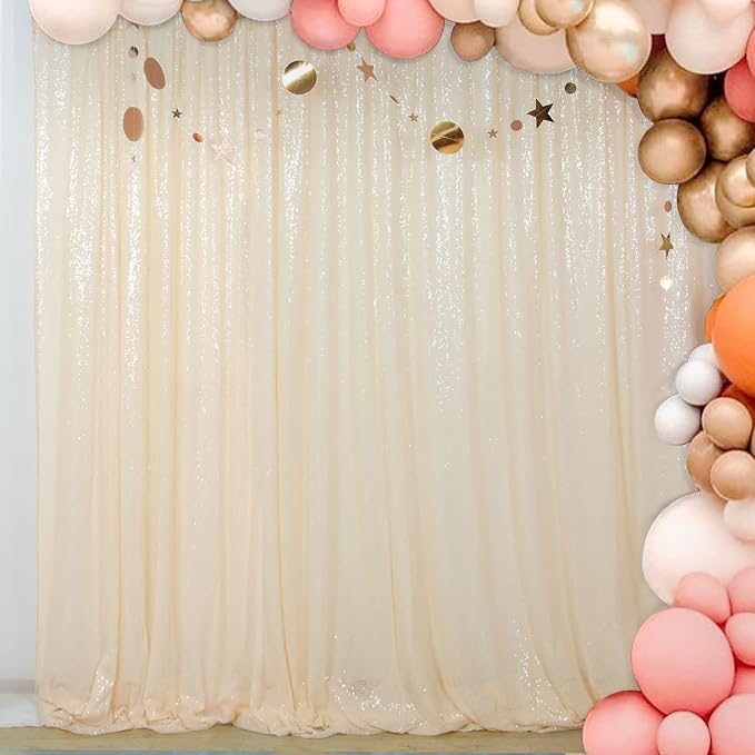 ShinyBeauty PHOTOBOOTH Background Choice-7FTx7FT-Ivory-Sequin Photography by ShinyBeauty