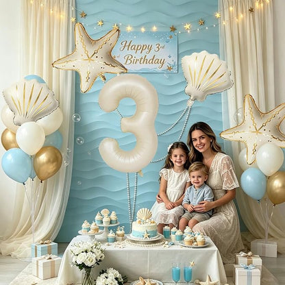 5 Pcs Starfish Seashell Balloons Set Under the Sea Party Decorations | 40 Inch - Image 7