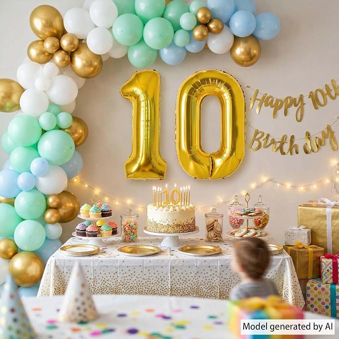 Gold Number 0 Balloon 40 Inch, Foil Numeral - Image 3