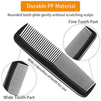 50 Packs Hair Combs Bulk, Individually Wrapped, Black Pocket Hair Comb Set Fine Tooth Dressing for Women/Men, Travel, Hotel, Airbnb, Operation Christmas Child Shoeboxes, Homeless, Shelter, Charity