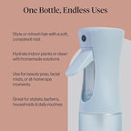Kitsch Spray Bottle for Hair - Continuous Water Mister with Ultra Fine Mist for Hairstyling, Barbers, Salons, Cleaning, Plants, Versatile Spray Bottles - Made from Recycled Plastic - Haze Blue, 5 oz