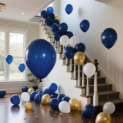 Navy Blue Balloons Latex Party Dark Blue 30 Pack 18 inch Round Navy Balloons - Image 6