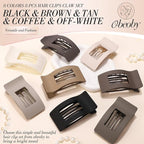 Obeoby 8 PCS Flat Hair Clips for Women, Medium Lay Flat Claw Clips for Thick Thin Hair French Hair Accessories Barrettes