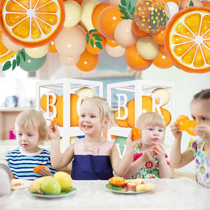 138pcs Little Cutie Baby Shower Orange Balloon Arch Kit Boxes Decoration | Baby - Image 7