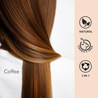 Coffee Hair Dye Shampoo 3 in 1, Natural Brown Hair Color for Men & Women, Long Lasting Shampoo Para Canas for All Hair Types, Easy to Use Herbal Brown Dye, 16.9 Fl Oz (Coffee)
