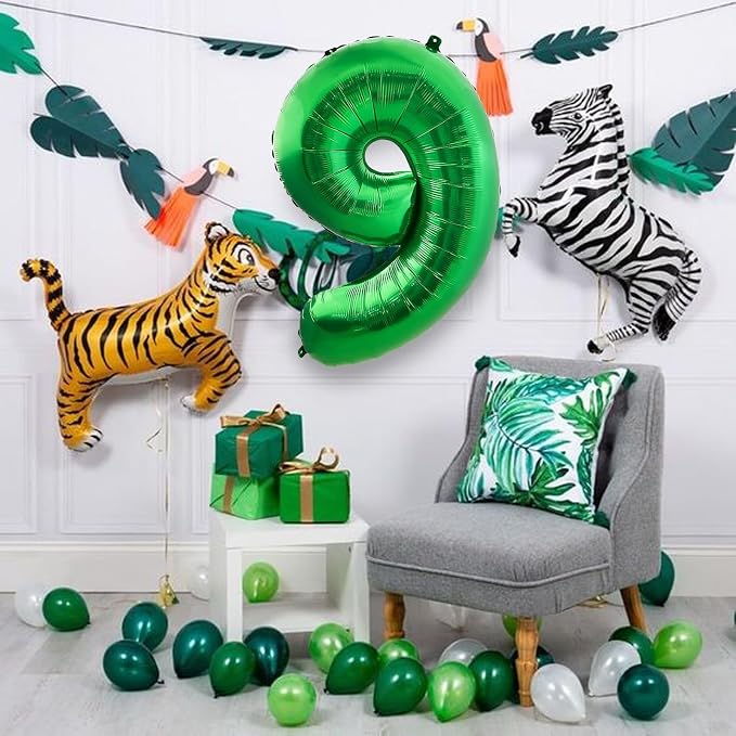 Number Balloons Green Party Balloon - Image 5