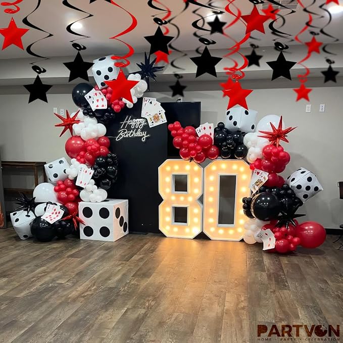 Red Black Hanging Swirl Decorations - Image 7