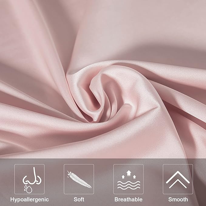 Mulberry Silk Pillowcase for Hair and Skin,King Size Cooling Silk Pillow Case with Hidden Zipper,Allergen Proof Dual Sides Soft Breathable Smooth Silk Pillow Cover for Women(King,Beige)