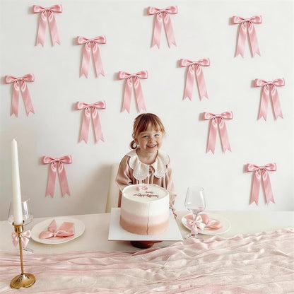 2 Strings Pink Bow Garland Banner Decorations - Image 4