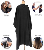 Salon Barber Hairdressing Capes with Snaps Hair Cutting Cape Hair Stylist for Women Men Adults Kids Black Waterproof (3PCS)