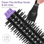 Hot Air Brush, Aima Beauty Salon One-Step Hair Dryer and Volumizer, 4-in-1 Hair Dryer Brush, Hair Styling Tools, Purple-Round