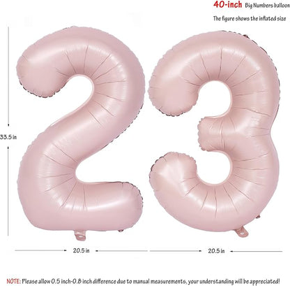 40 In Matte Pink Number Balloons Helium Foil Mylar Balloon Party Digital 23 | - Image 2