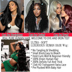34 Inch 13x6 Lace Front Wigs Human Hair 200% Density Body Wave HD Lace Front Wigs Human Hair Pre Plucked Glueless Wig 100% Virgin Lace Front Wigs for Women