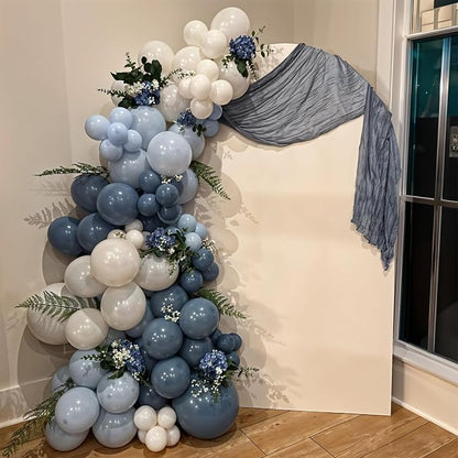 Dusty Blue Balloon, 12 inch Blue White Clear Balloon, Light Blue Macaron Blue - Image 6