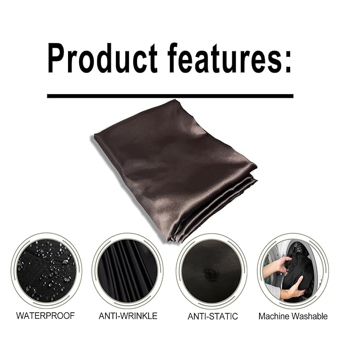 Salon Styling Capes for Clients, Hair Dye Cutting Capes with Elastic Hooks, Waterproof Light Weight Satin Sheen Styling Cape Barber Gown for Stylist, 63”*56”(Brown)