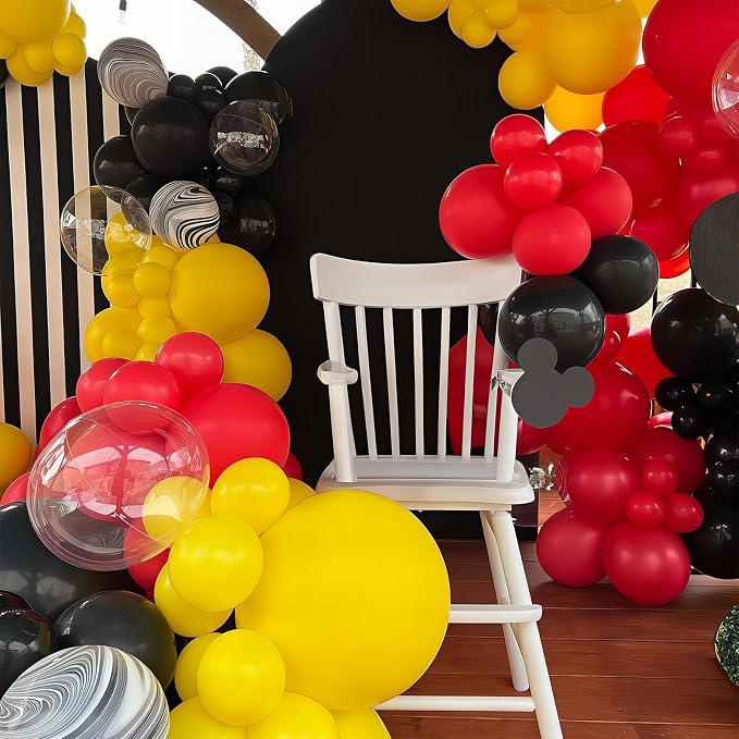 12Inch Red Yellow Black Balloons, Color Helium Party Balloon Yellow Red Black - Image 3