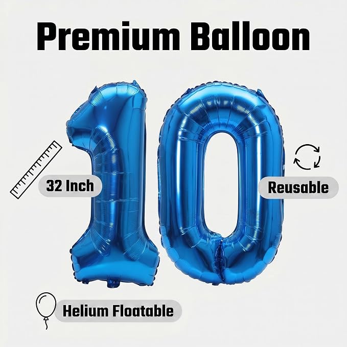 Number 10 Balloon Foil Mylar Balloons - Image 7