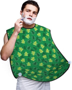 Beard Grooming Cape, Waterproof Hair Catcher for Shaving Trimming, Non-Stick Bib Apron Gifts for Dad Men, Animal Frogs Green Shave Bib