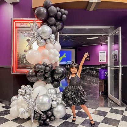 Black and Silver Balloons, Baby Shower, and Silver Theme Party Decoration - Image 7