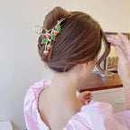 Hair Clip 2Pcs Cute Strawberry Metal Hair Claw Strong Non Slip Hold Hair Jaw Pink Acetate Hair Clips Accessories for Women and Teens Fashion Hair Supplies
