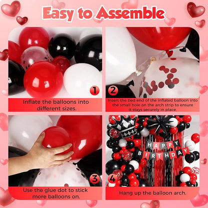 Red and Black Birthday Party Decorations 152Pcs - Image 3