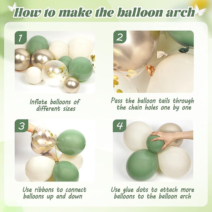 SaratimTou Sage Green Birthday Decorations - Image 3