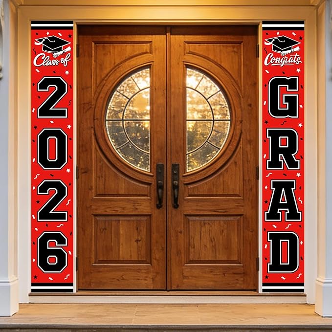 2026 Graduation Decorations, Congrats Grad Banner Backdrop by Gatherfun