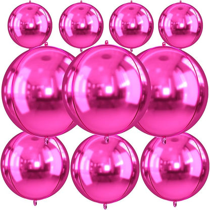 Hot Pink Round Foil Balloons, Metallic Hot Pink Brown Foil Baloon by FunHot