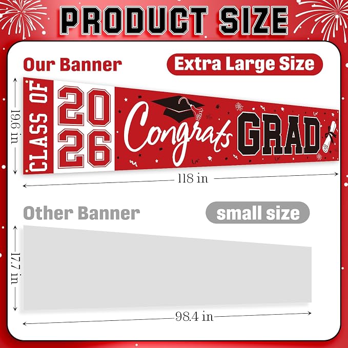 2026 Graduation Yard Sign, Large Congrats Grad Yard Banner Class of 2026 Banner - Image 5