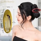 RC ROCHE ORNAMENT 6 Pcs Lay Flat Claw Hair Clips Women Curved Side Opening Slide Comb Strong Hold No Slip Grip Alligator Clamp French Barrette Thin Hair, Large Classic Multicolor