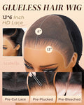 Arabella 13x6 Wear and Go Glueless Wigs Human Hair Pre Plucked Pre Cut Upgraded Ear to Ear Full HD Lace Front Wigs 100% Human Hair 210% Density Straight Glueless Wig Drawstring Wig Human Hair 18 Inch