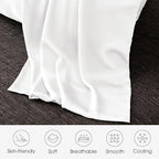 100% Silk Pillow Cases 2 Pack Standard Size Mulberry Silk Pillowcase for Hair and Skin Set of 2 Highest Grade 6A Silk Soft Breathable Cooling with Hidden Zipper, White