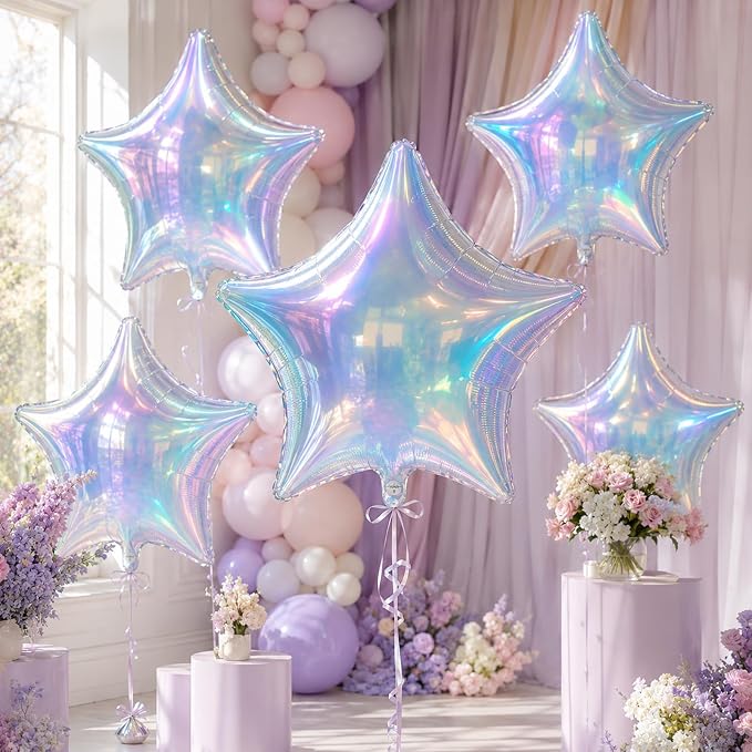 Iridescent Star Balloons, Baby Shower, Graduation, Engagement and Anniversary - Image 9