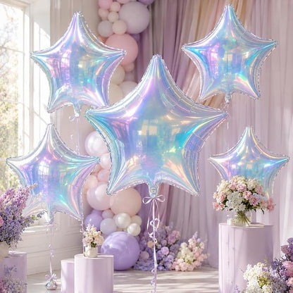 Iridescent Star Balloons, Baby Shower, Graduation, Engagement and Anniversary - Image 9