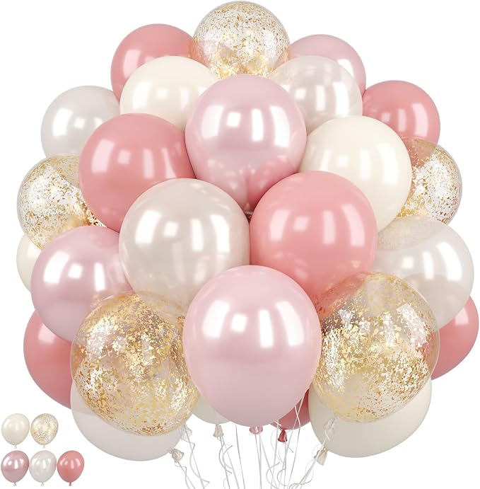 Biapian Pink And Gold Balloons by BIAPIAN