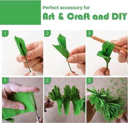 PartyWoo Green Emerald Forest Green Crepe Paper Streamers 6 Rolls 492 FT | - Image 4