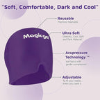 Magic Gel Migraine Ice Head Wrap | Real Migraine & Headache Relief | The Original Headache Cap | Cold, Comfortable, Dark & Cool; Endorsed by Physicians, Loved by Thousands (Purple)